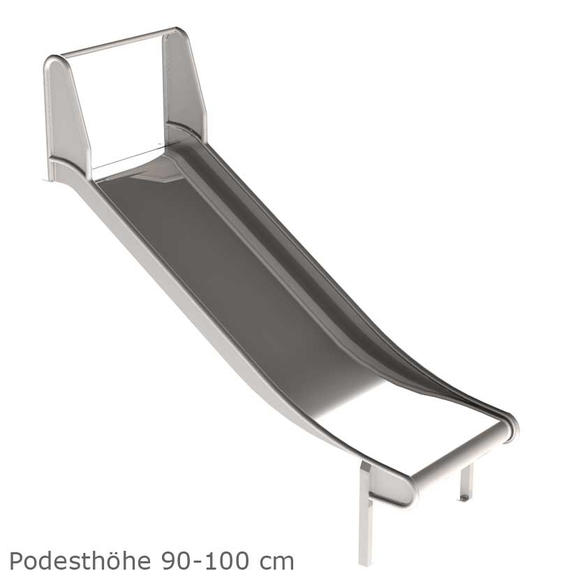 Edelstahlrutsche o. Leiter, Br. 1m, PH 225-250 cm geprüft und zertifiziert für den öffentlichen Bereich