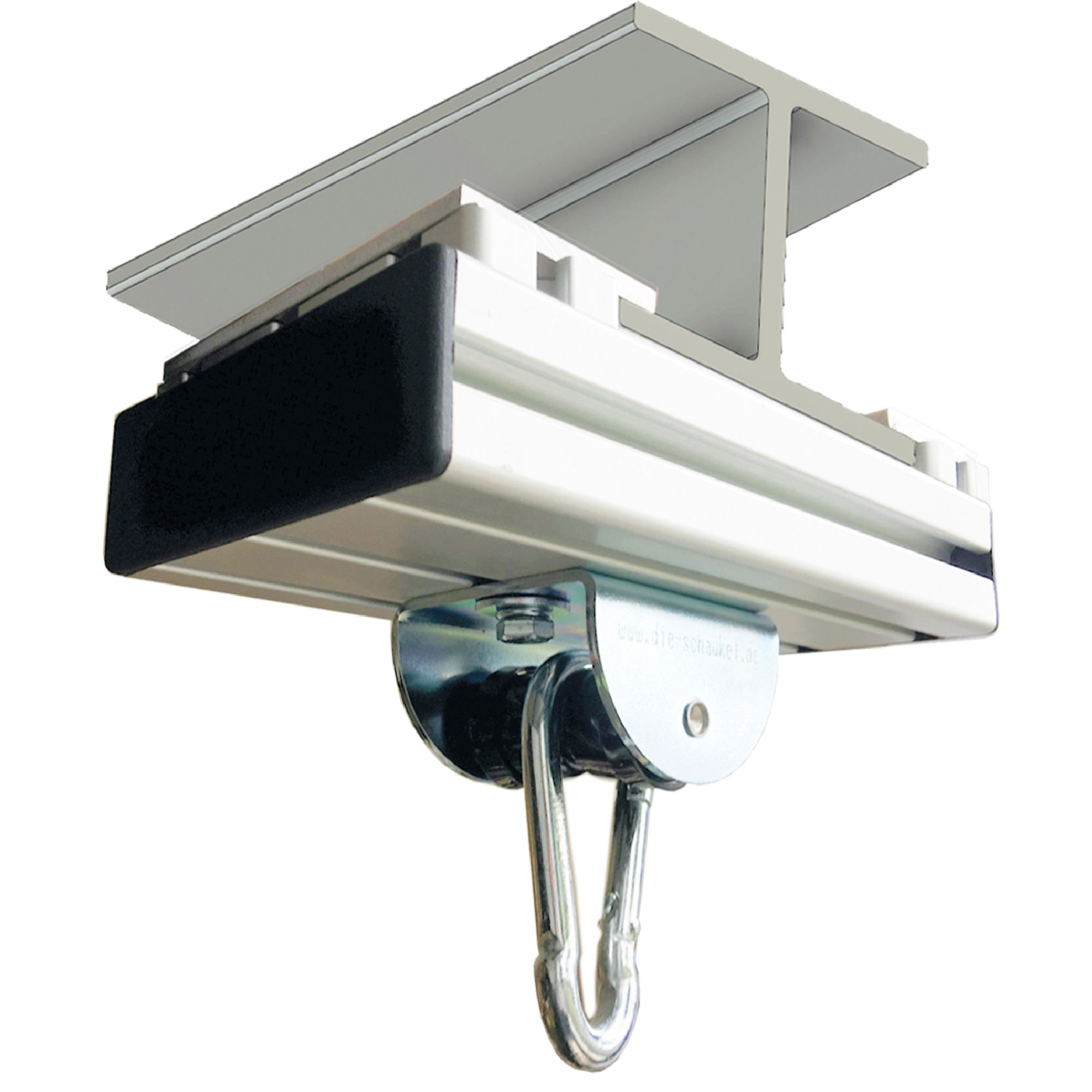 Mawi Aufhängesest für H-Träger bis 25 cm breite m. Rollengelenk inkl. Karabinerhaken