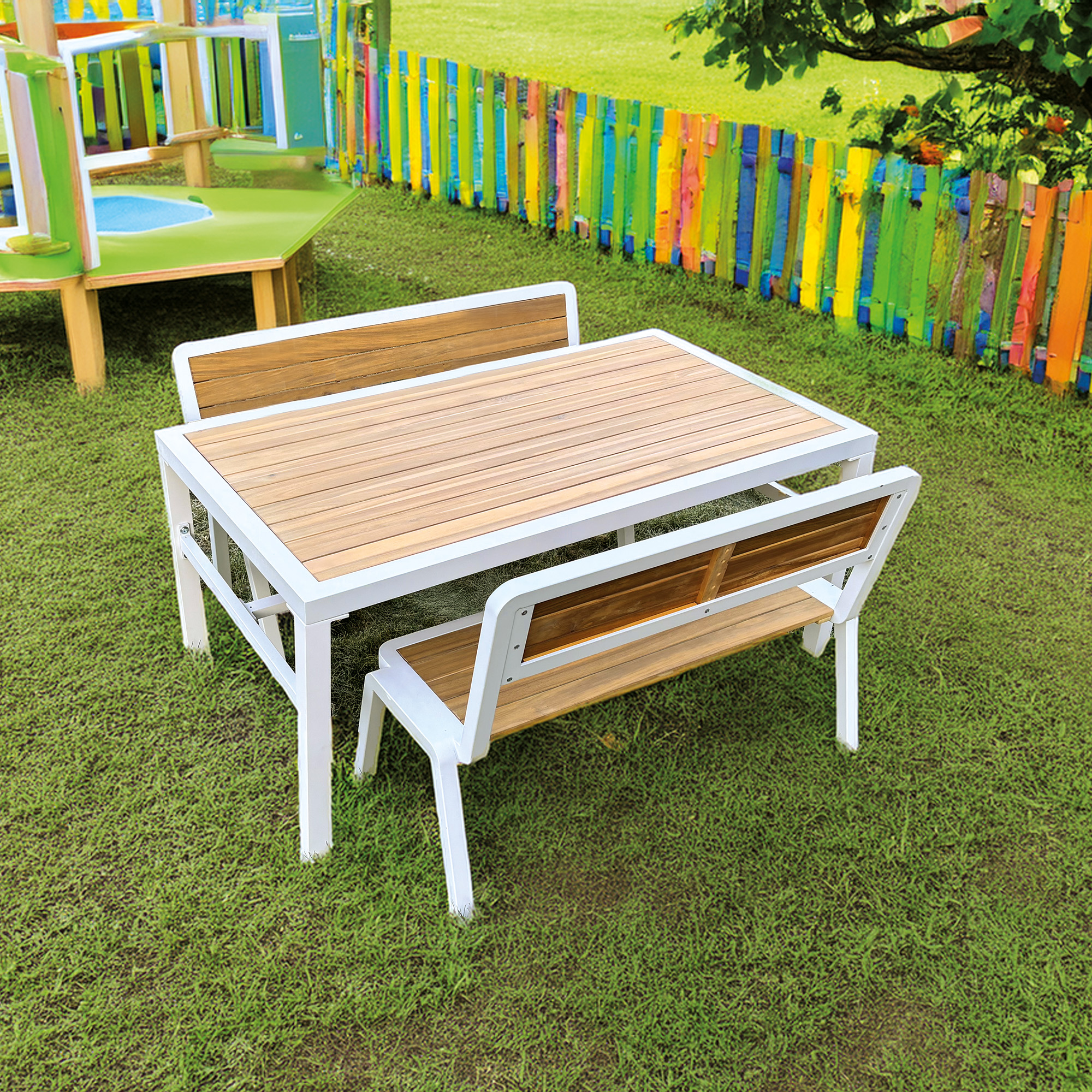 Alu-Sitzbank ohne Lehne 2er-Set