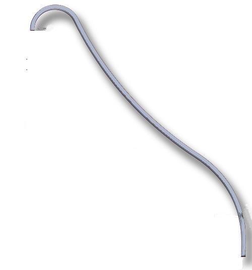 Edelstahlrutschstange oder Geländerstange Kurve
