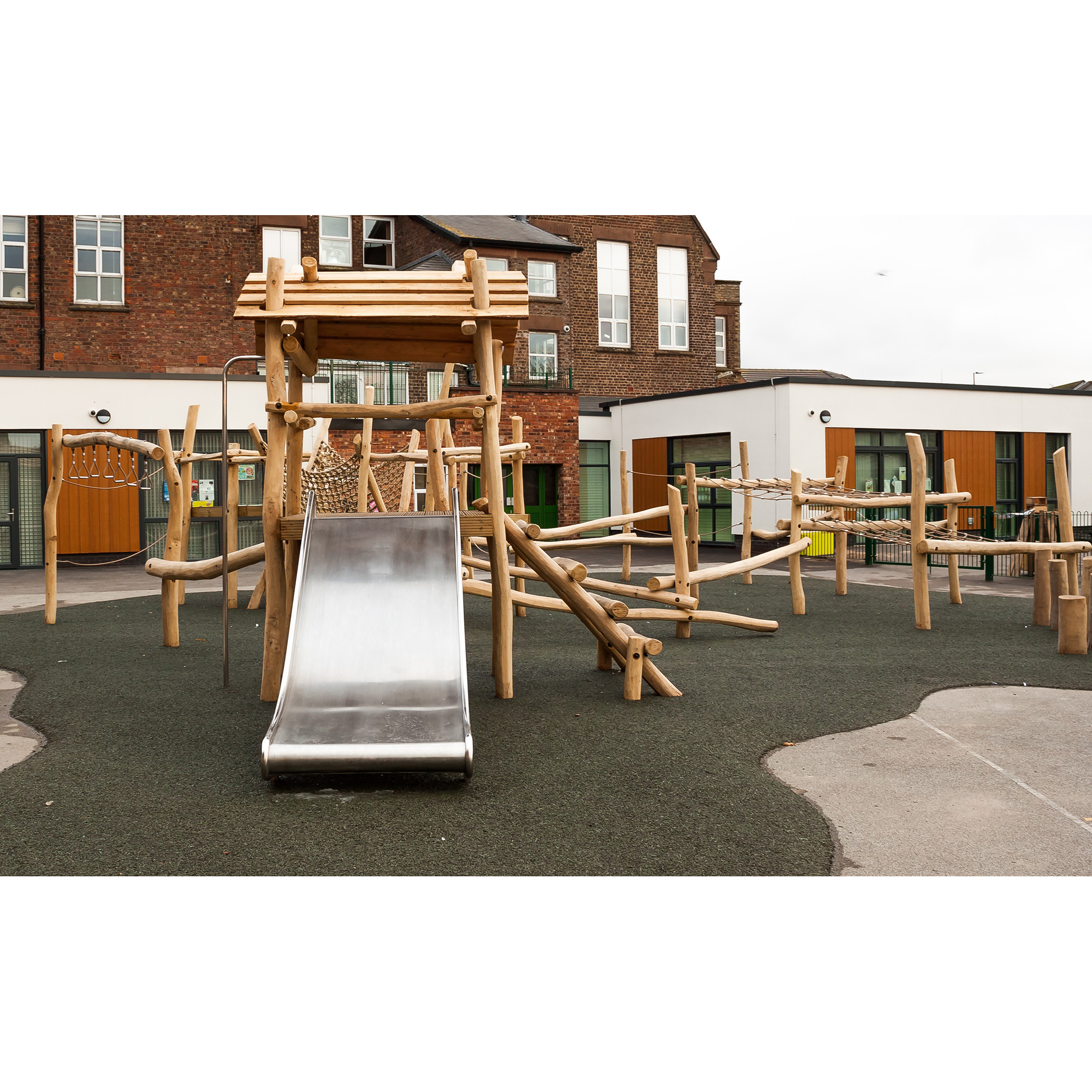 Edelstahlrutsche Breite 1m, ohne Leiter, ohne Ohren, PH 2,25 - 2,50 m, geprüft und zertifiziert für den öffentlichen Bereich