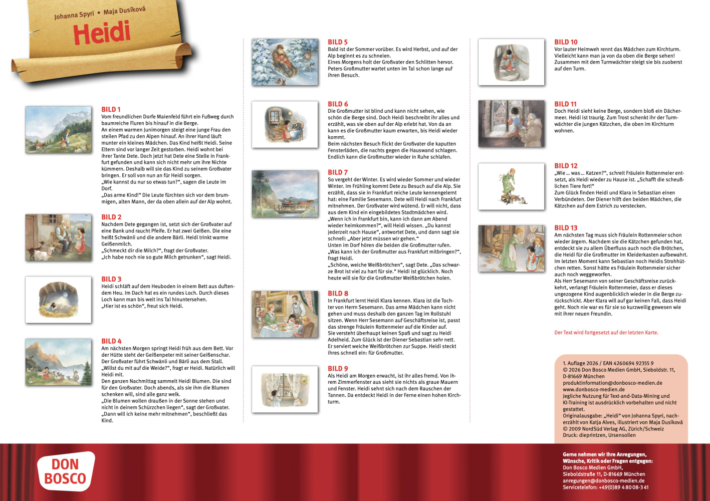 Heidi. Kamishibai Bildkartenset