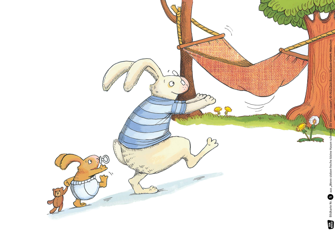 Wenn sieben freche kleine Hasen schnell in die Verstecke rasen. Kamishibai Bildkartenset