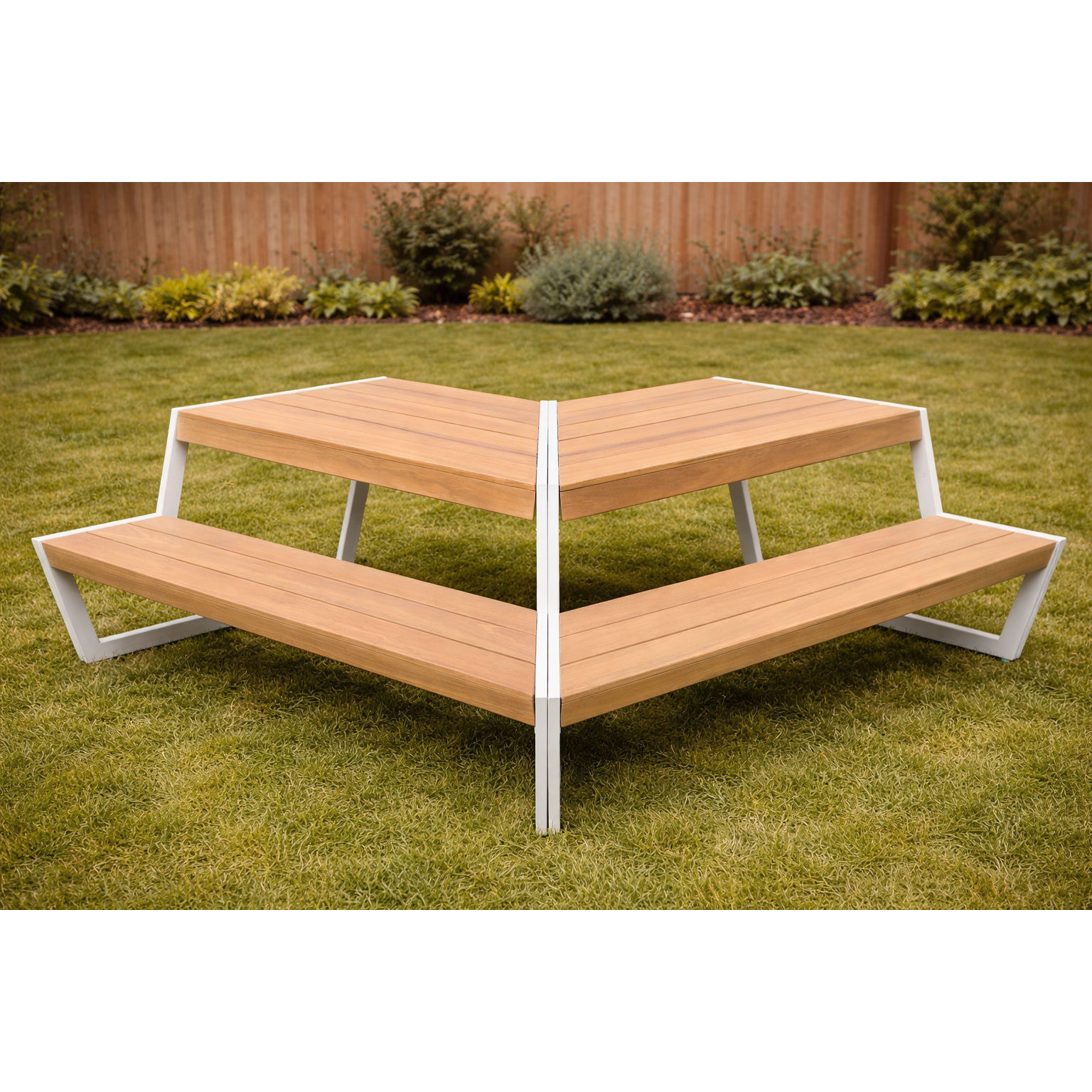 Alu Akazie Sitzgruppe Kindertreff Bank breit mit Tisch