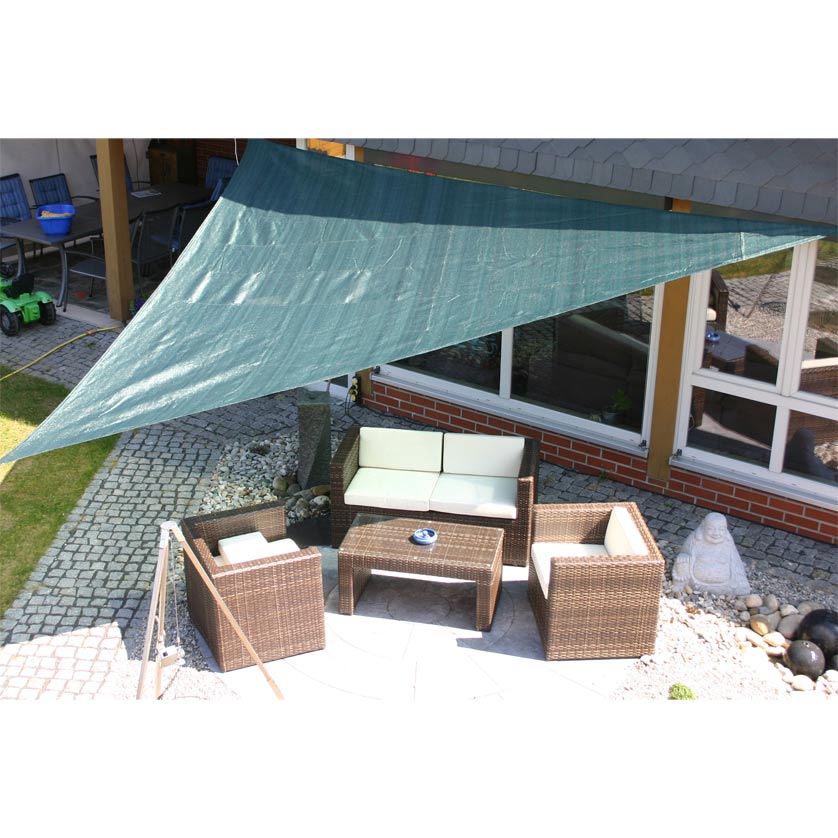 Sonnensegel 5 x 5 x 5 m dreieckig Grün
