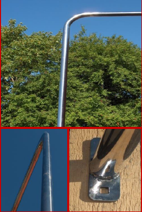 Rutschstange Edelstahl gebogen 4 m Höhe