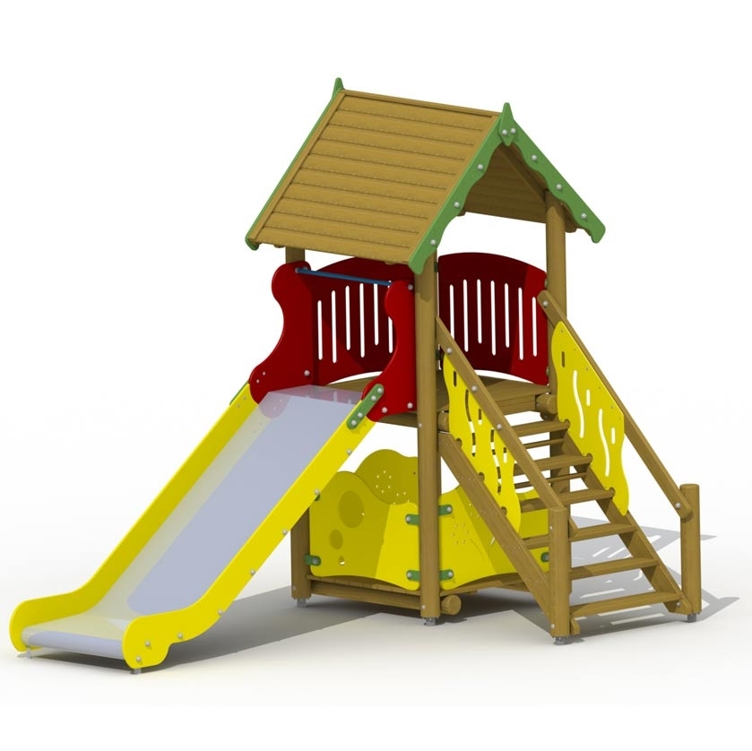 Rutschbahnhäuschen mit Edelstahlrutsche