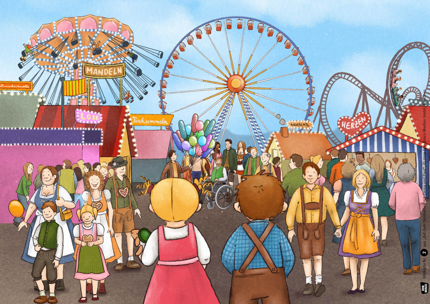 Auf dem Oktoberfest mit Emma und Paul. Kamishibai Bildkartenset