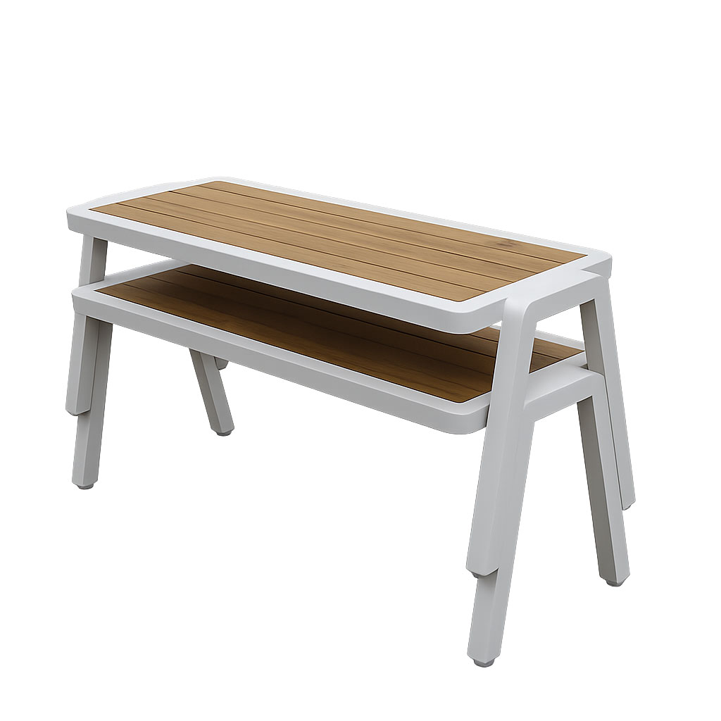 Alu-Sitzbank ohne Lehne 2er-Set