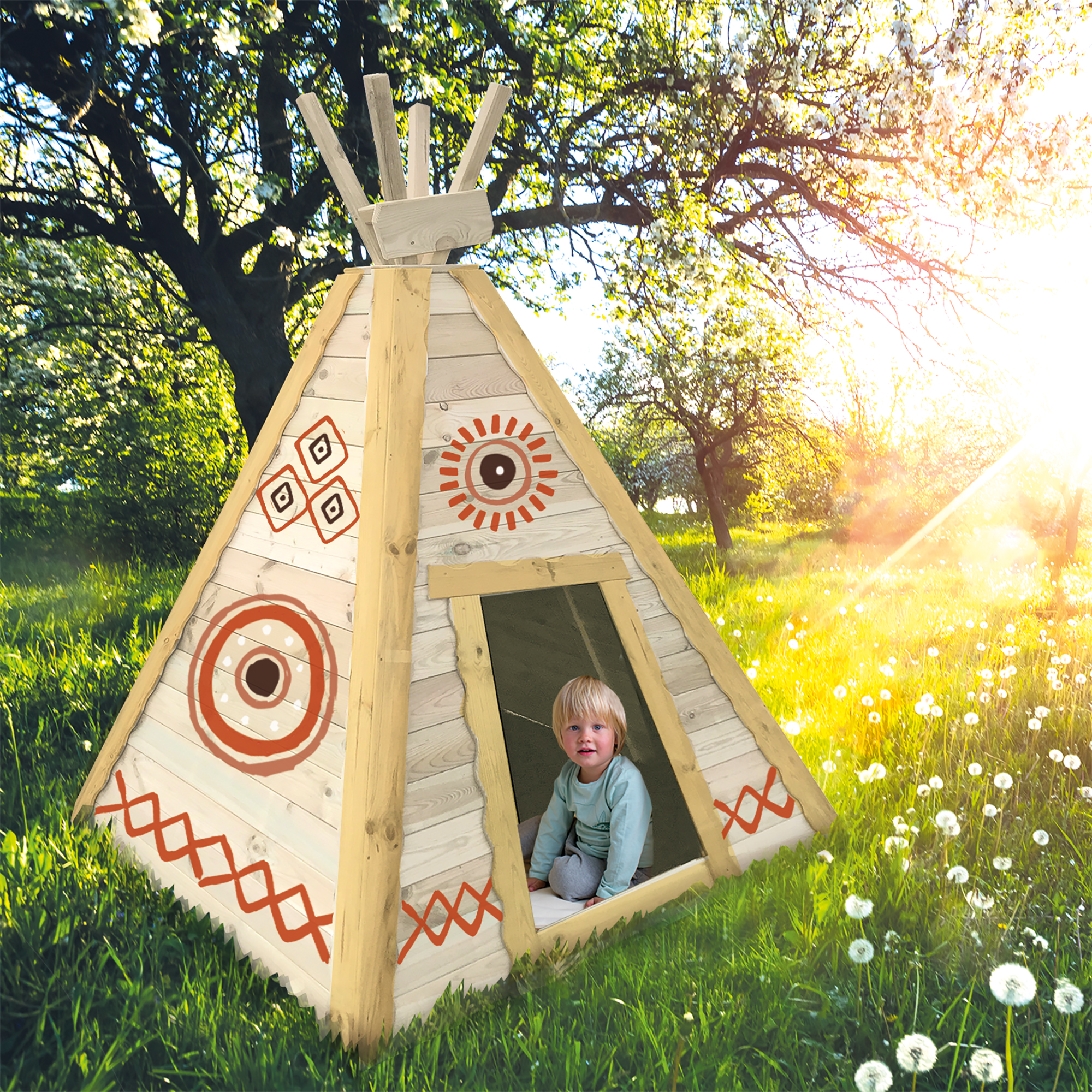 Bodenplatte für Holztipi kleiner Bison