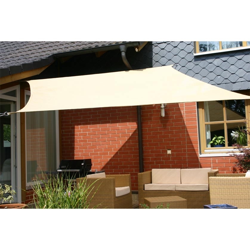 Sonnensegel 6 x 4 m rechteckig Beige