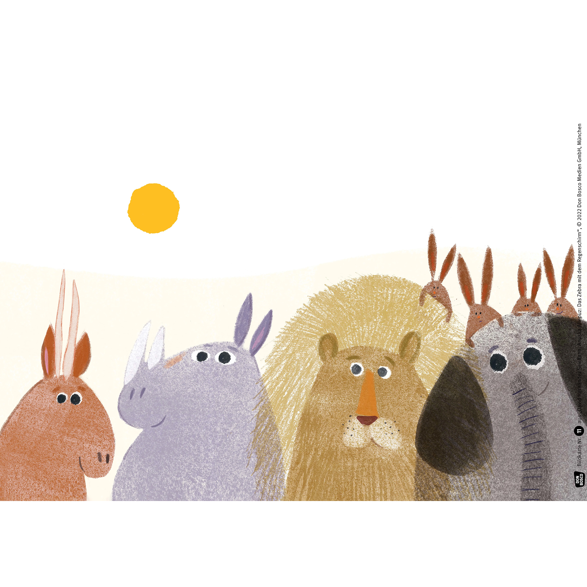 Das Zebra mit dem Regenschirm. Kamishibai Bildkartenset