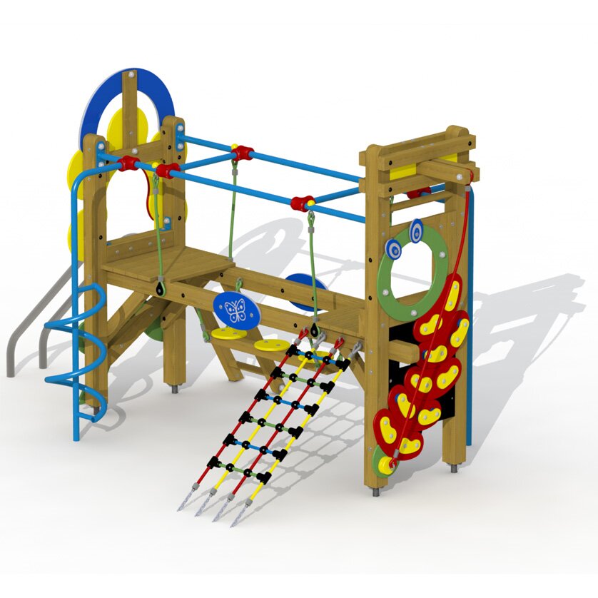 Klettergerüst mit Edlelstahlrutschstangen