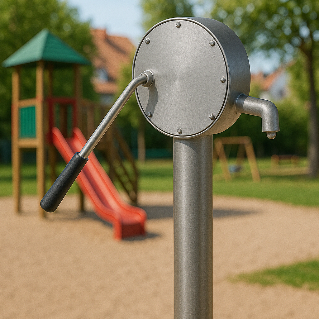 Wasserpumpe mit Hebel / Schwengel aus Edelstahl