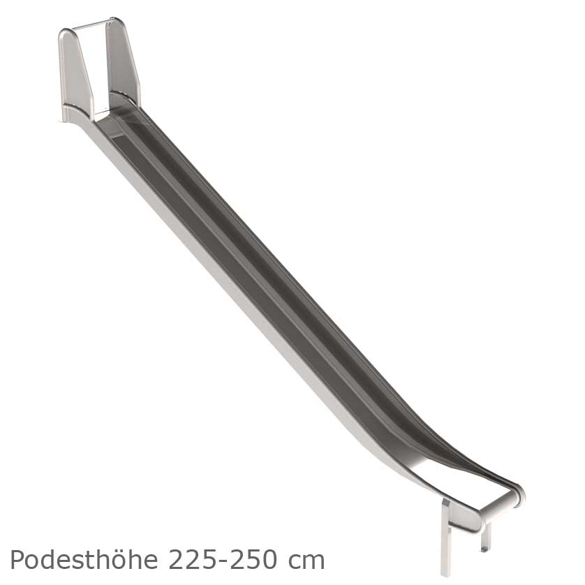Edelstahlrutsche mit Ohren für Podest und Hang Breite 50 cm, PH 225 - 250 cm geprüft und zertifiziert für den öffentlichen Bereich