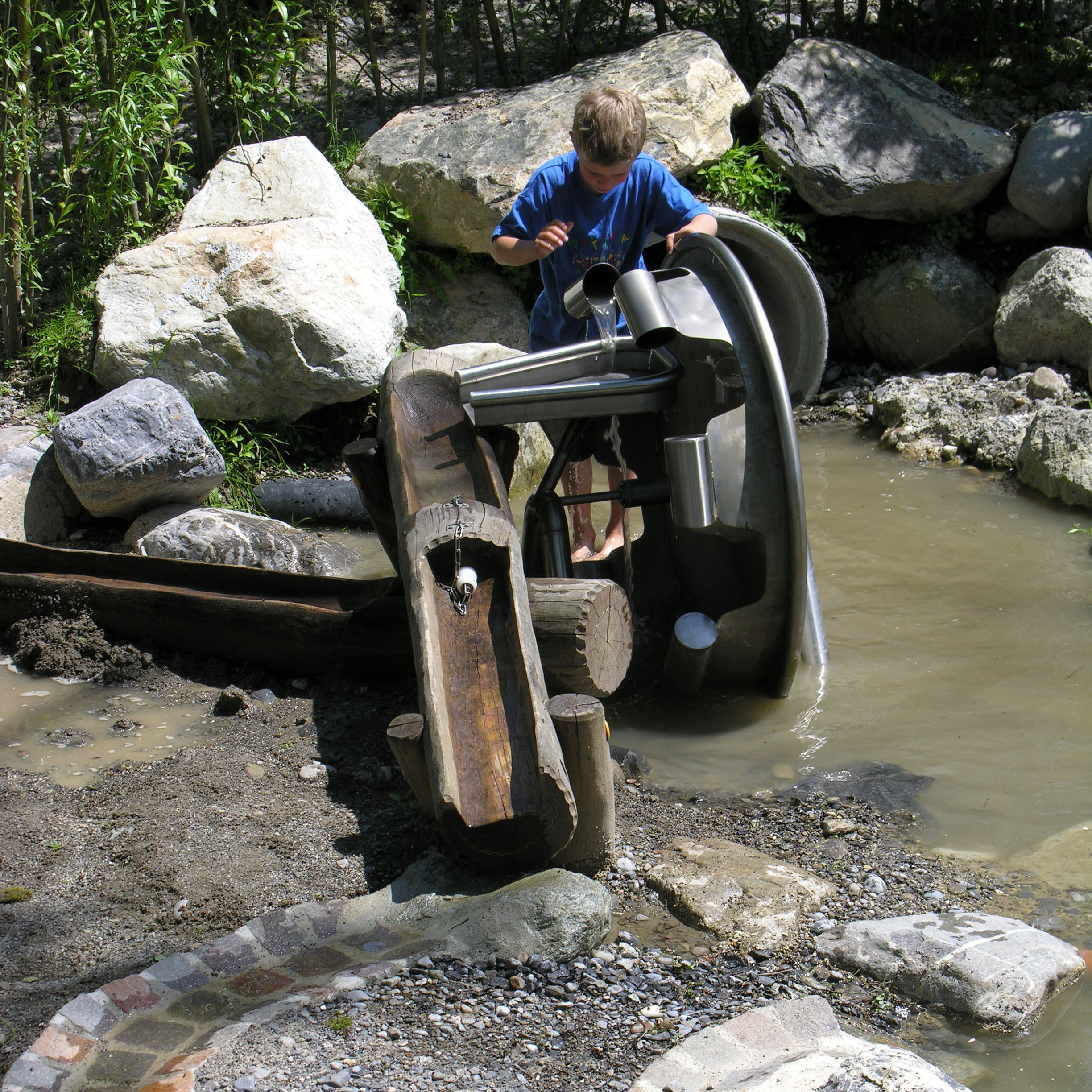 Wasserschöpfrad Edelstahl Ø 1m