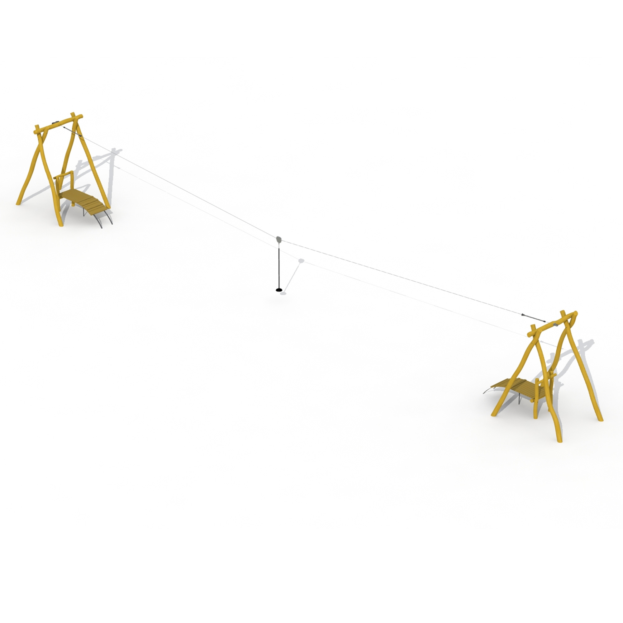 Robinie Seilbahn 2 x Plattform