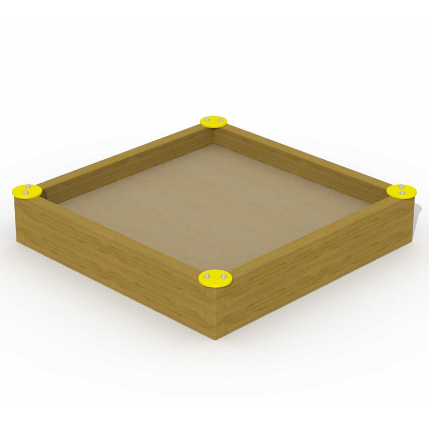 Sandkasten 2 x 2 m in Lärche mit 4 Sitzplätzen