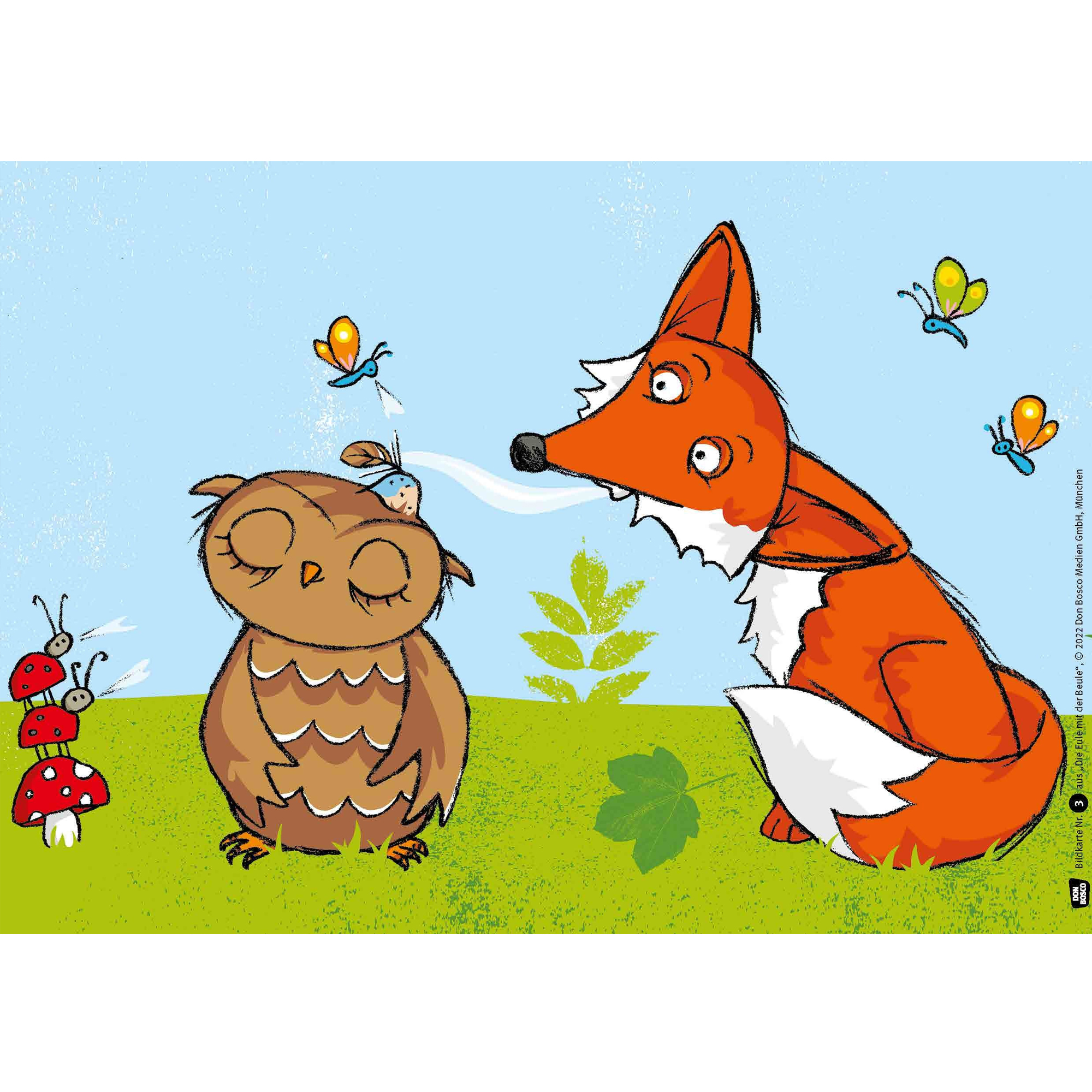 Die Eule mit der Beule. Kamishibai Bildkartenset