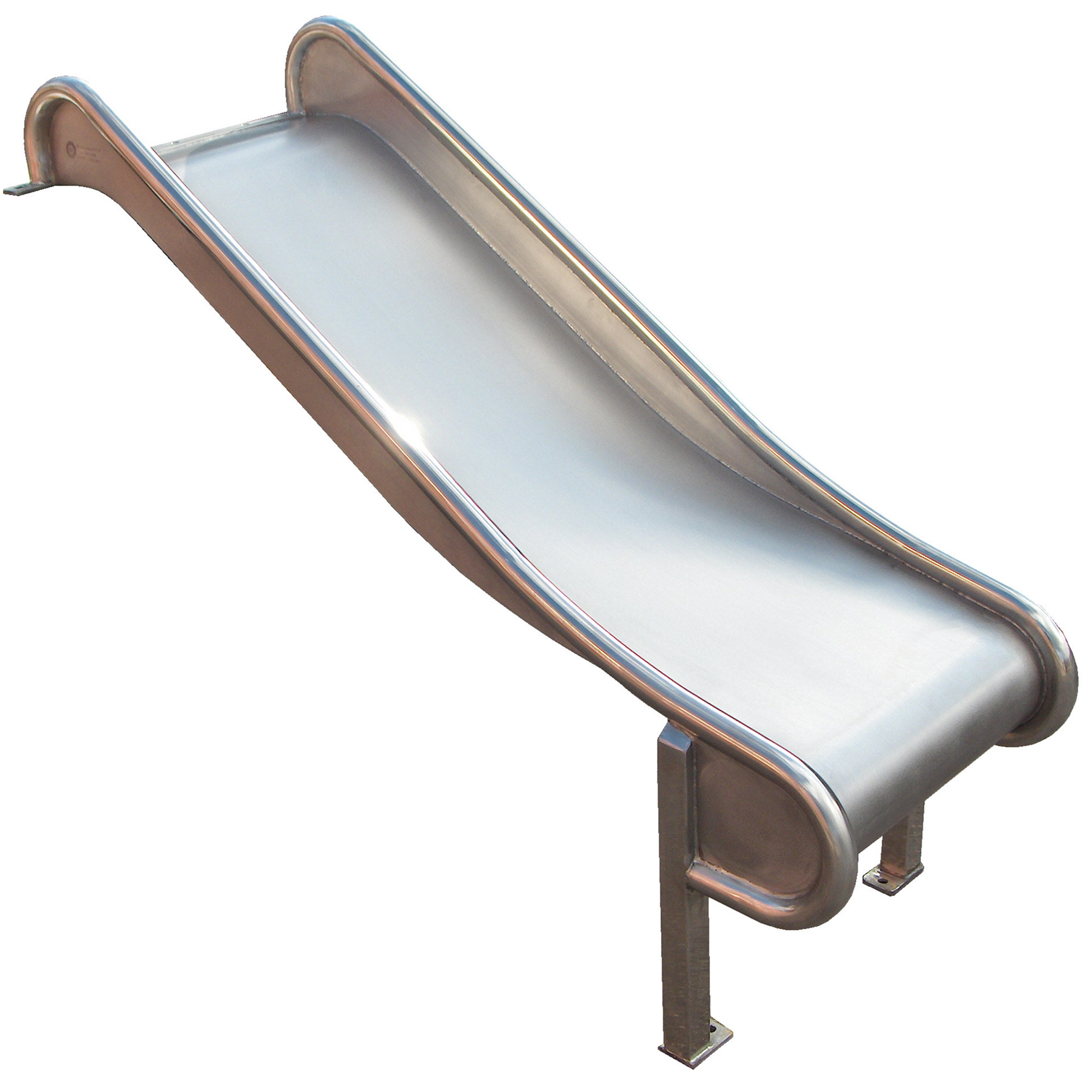 Edelstahlrutsche ohne Ohren, Breite 50 cm, PH 225-250 cm, geprüft und zertifiziert für den öffentlichen Bereich