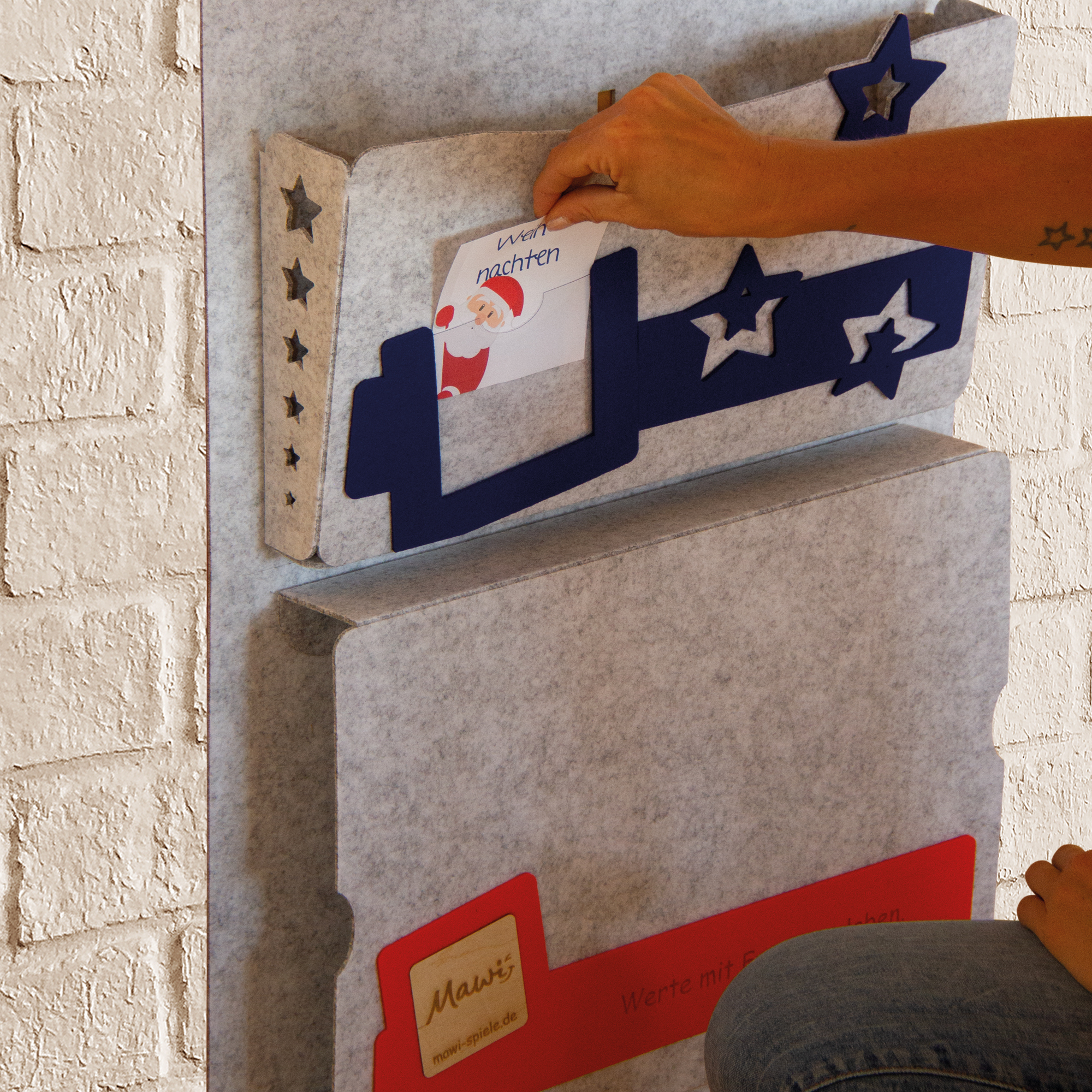 Mawi Kamishibai-Ordnungshelfer m. Theatereinschub, Delphingrau