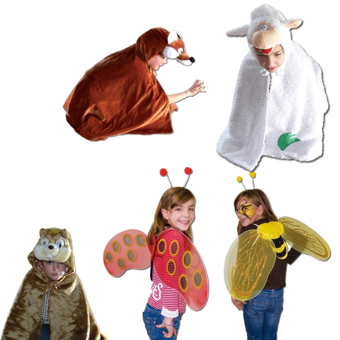 Schlüpfkostüme Lieblingstiere 13-teilig