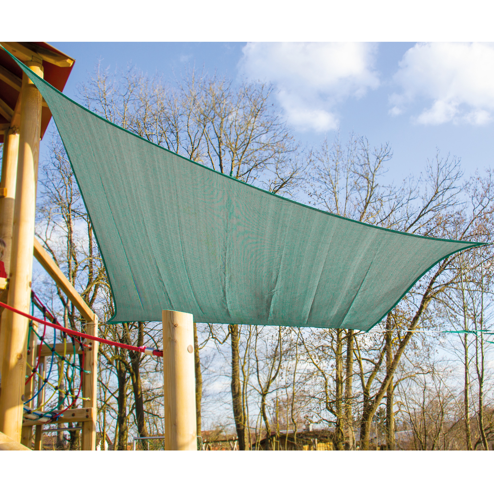 Sonnensegel 5 x 5 m quadratisch Grün