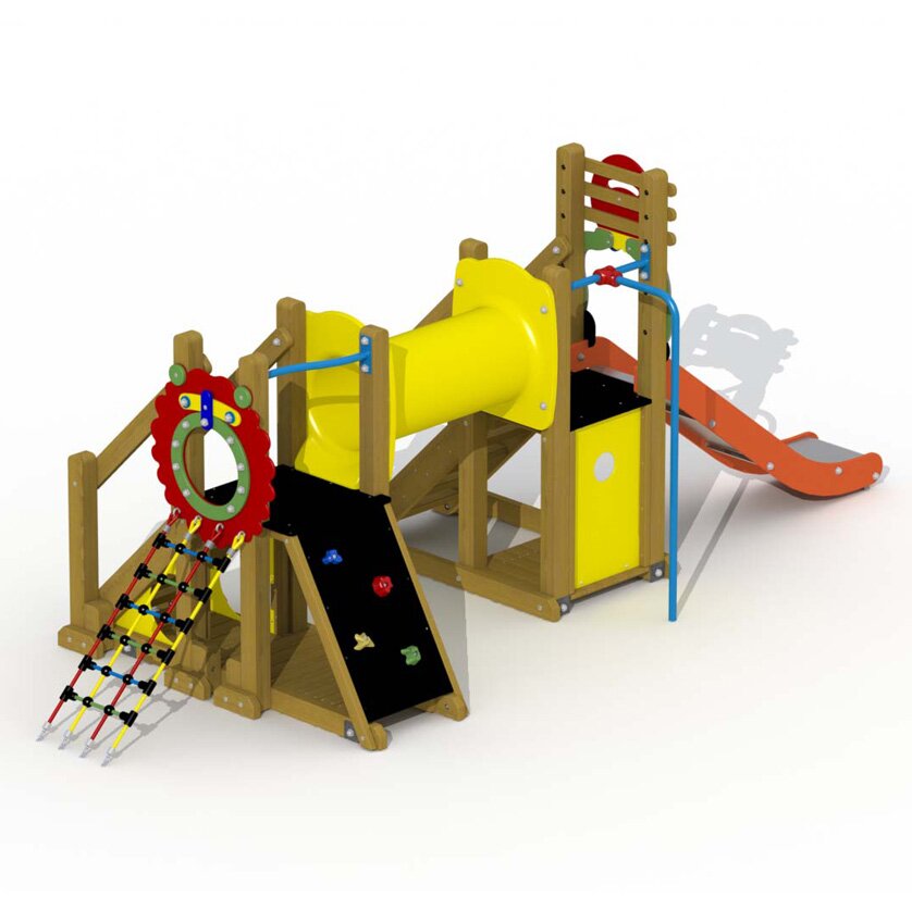 Mammut: Edelstahlrutsche, Kriechtunnel, Rutschstange