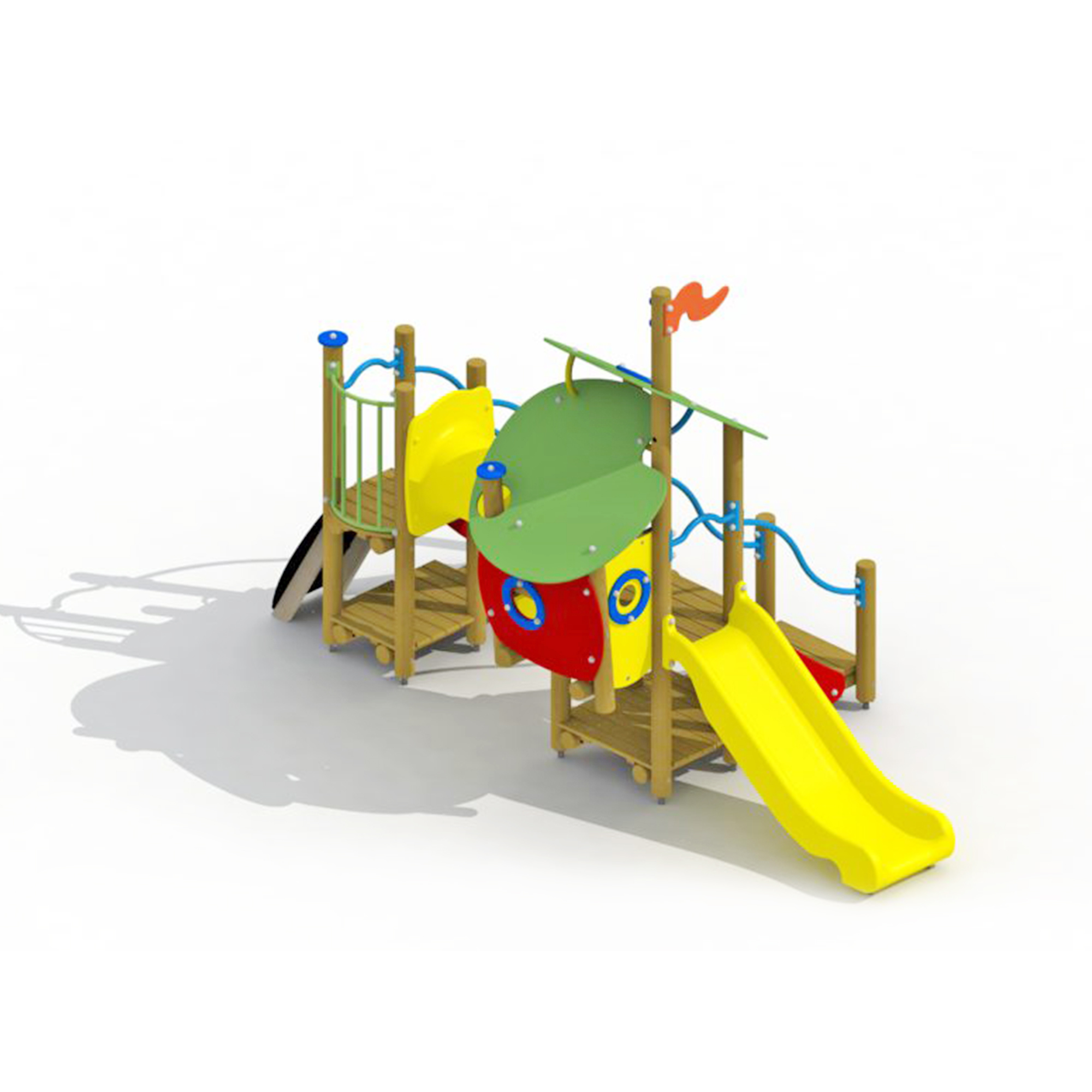 Der Wolf und die 7 Geißlein Kunstoffrutsche/Tunnel