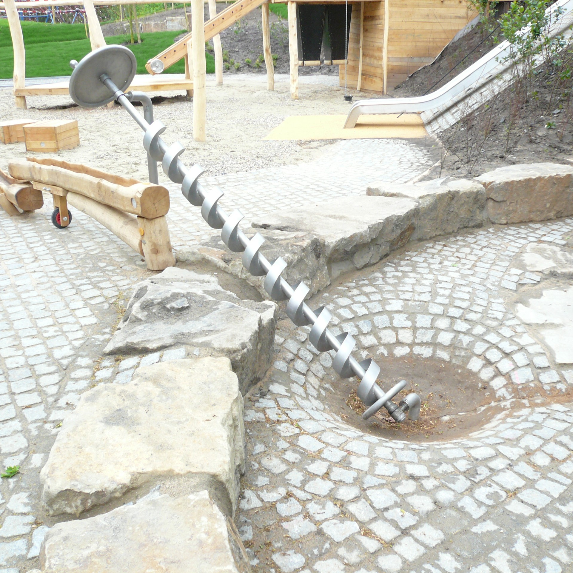 Wasserspirale mit Kurbel ? Archimedische Schraube