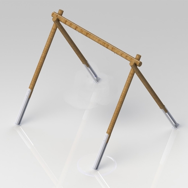 Schaukelgestell aus Douglasie 2 m Aufhängehöhe, ohne Schaukelelemente