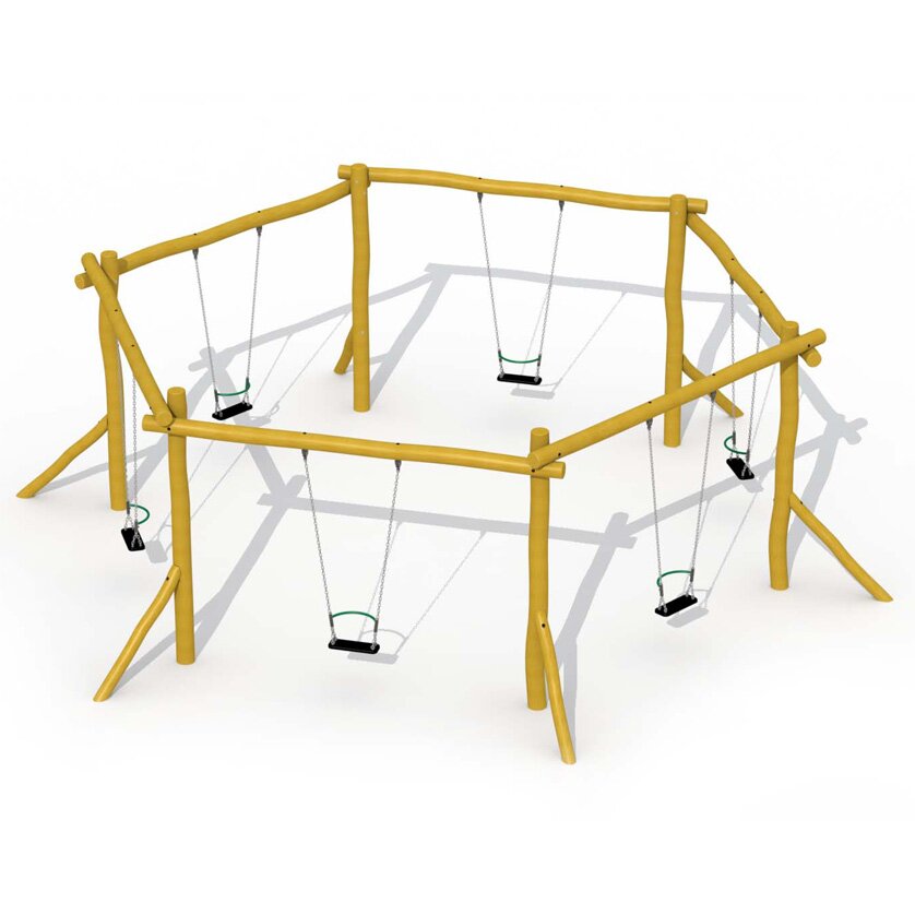 Robinie Sechseckschaukel mit Sicherheitssitzen