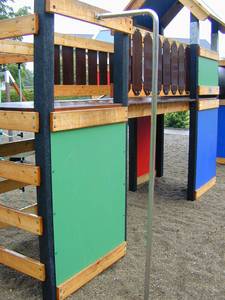 Rutschstange Edelstahl gebogen 4 m Höhe