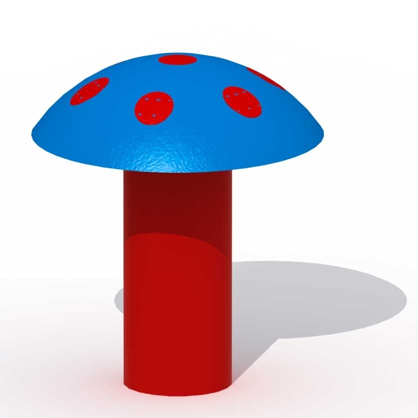 Riesenpilz für den Spielplatz groß 60 cm blau/rote Punkte