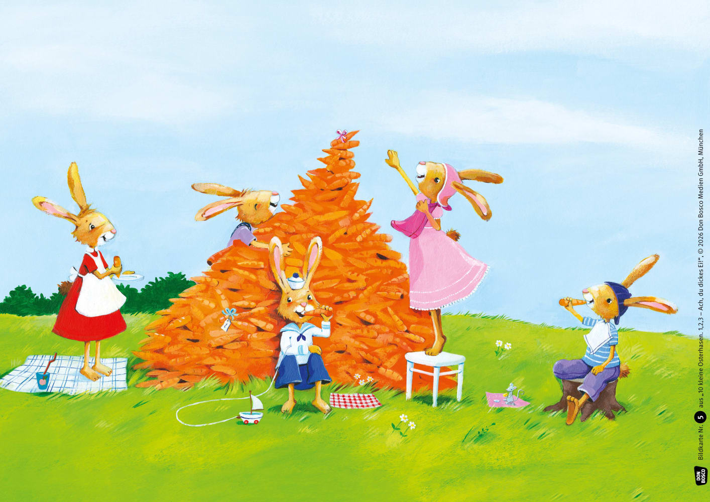 10 kleine Osterhasen. 1,2,3 - Ach, du dickes Ei! Kamishibai Bildkartenset