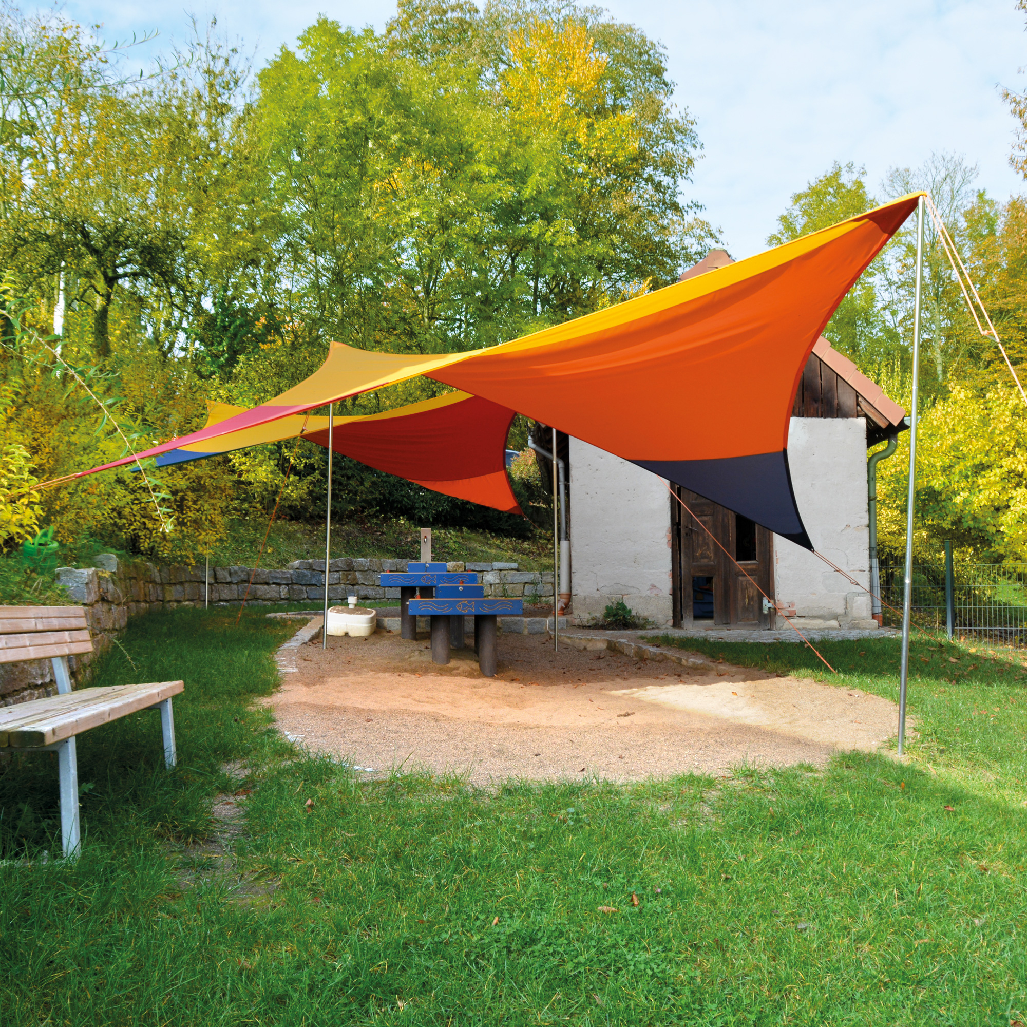 Sonnensegel Set 450 x 450 cm - mobil