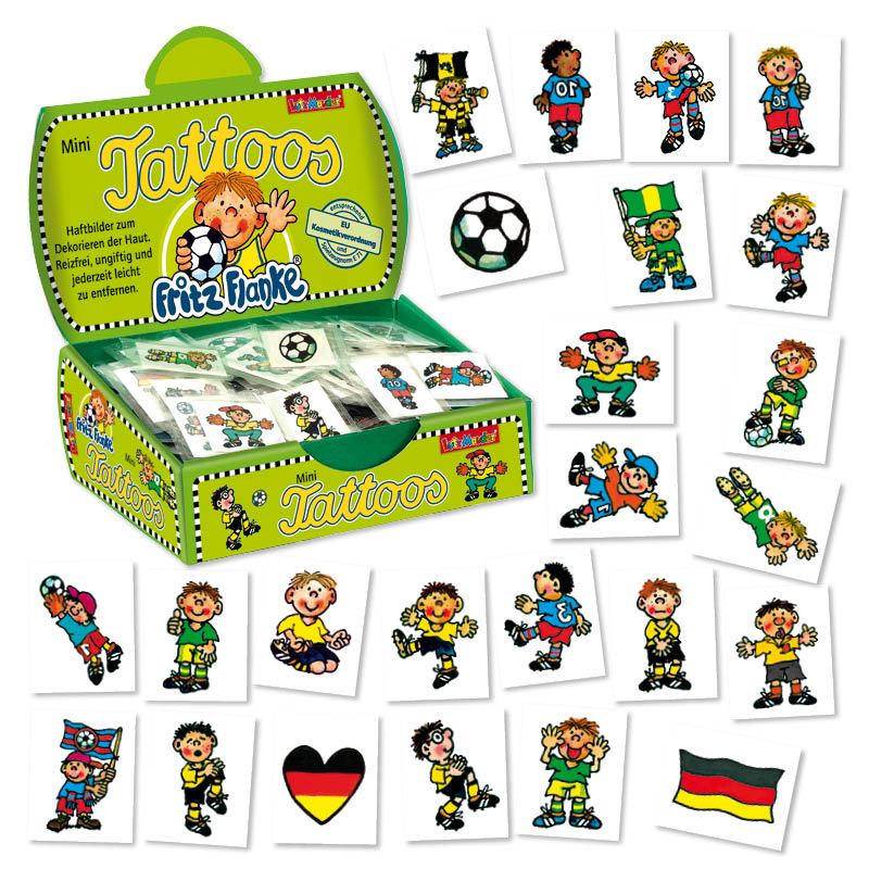 Mini-Tattoo-Set Fußball - 240 Stück im Display