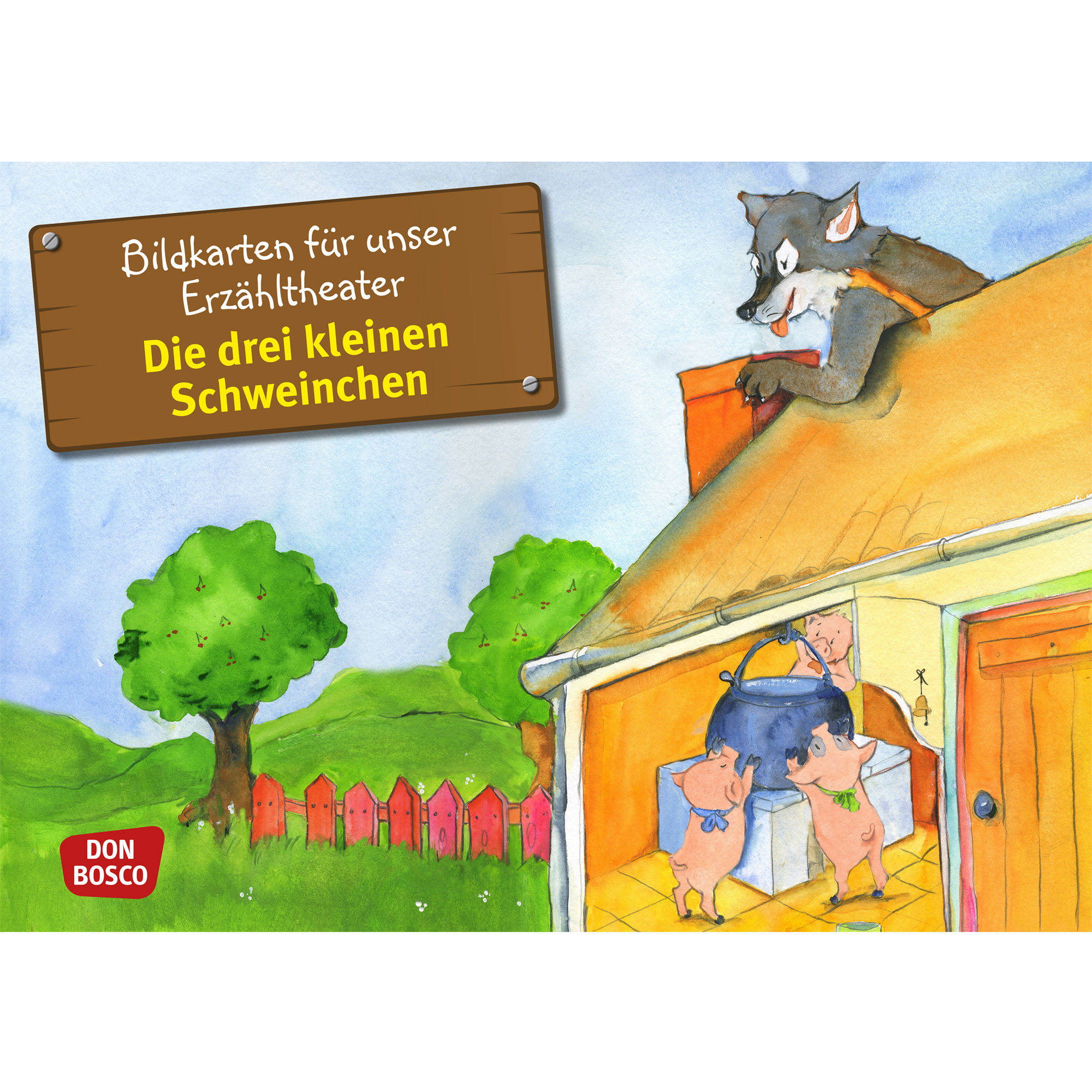 Die drei kleinen Schweinchen. 1-3 Jahre Kamishibai Bildkartenset