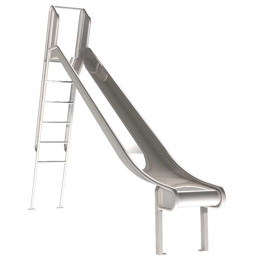 Edelstahlrutsche mit Leiter, geprüft und zertifiziert für den öffentlichen Bereich, Podesthöhe 175-200 cm