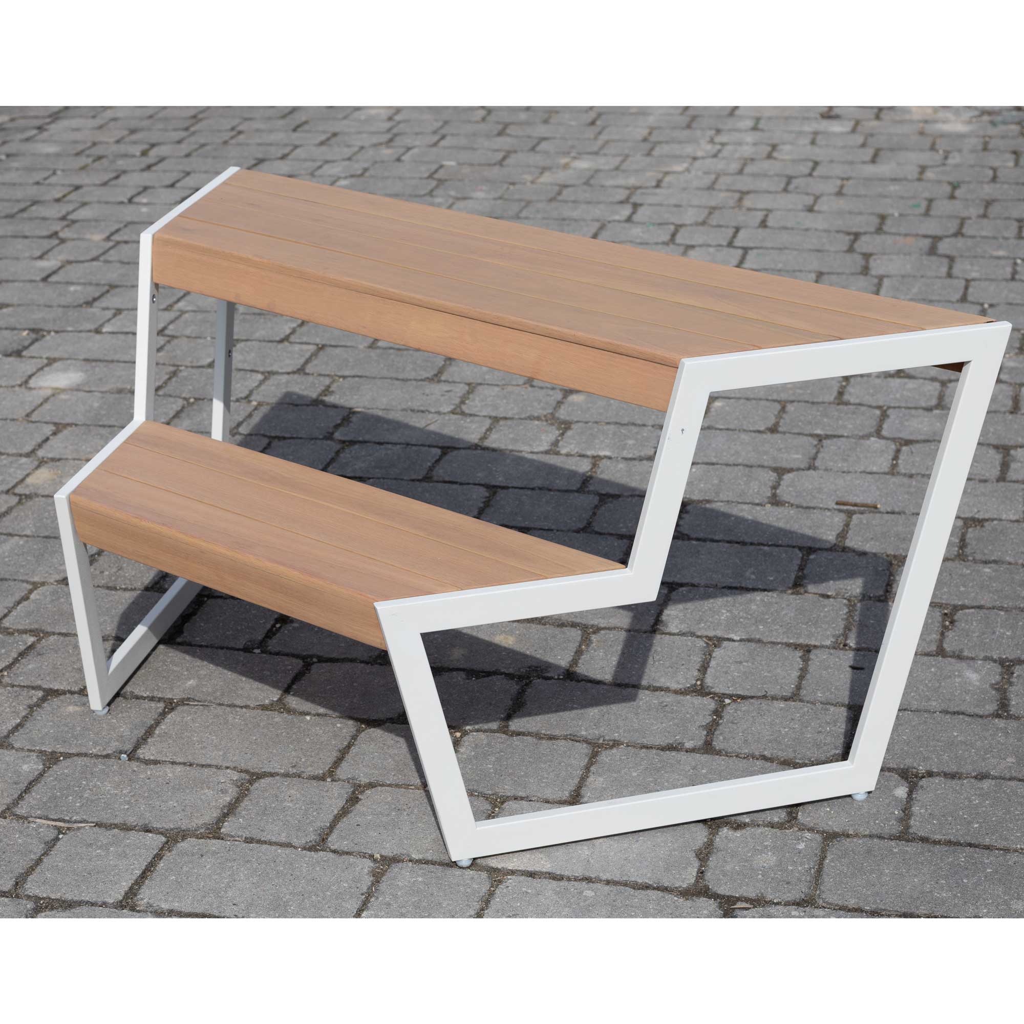 Alu Akazie Sitzgruppe Kindertreff Tisch breit mit Bank