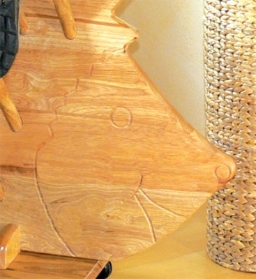 Stiefel-Igel aus Holz Natur