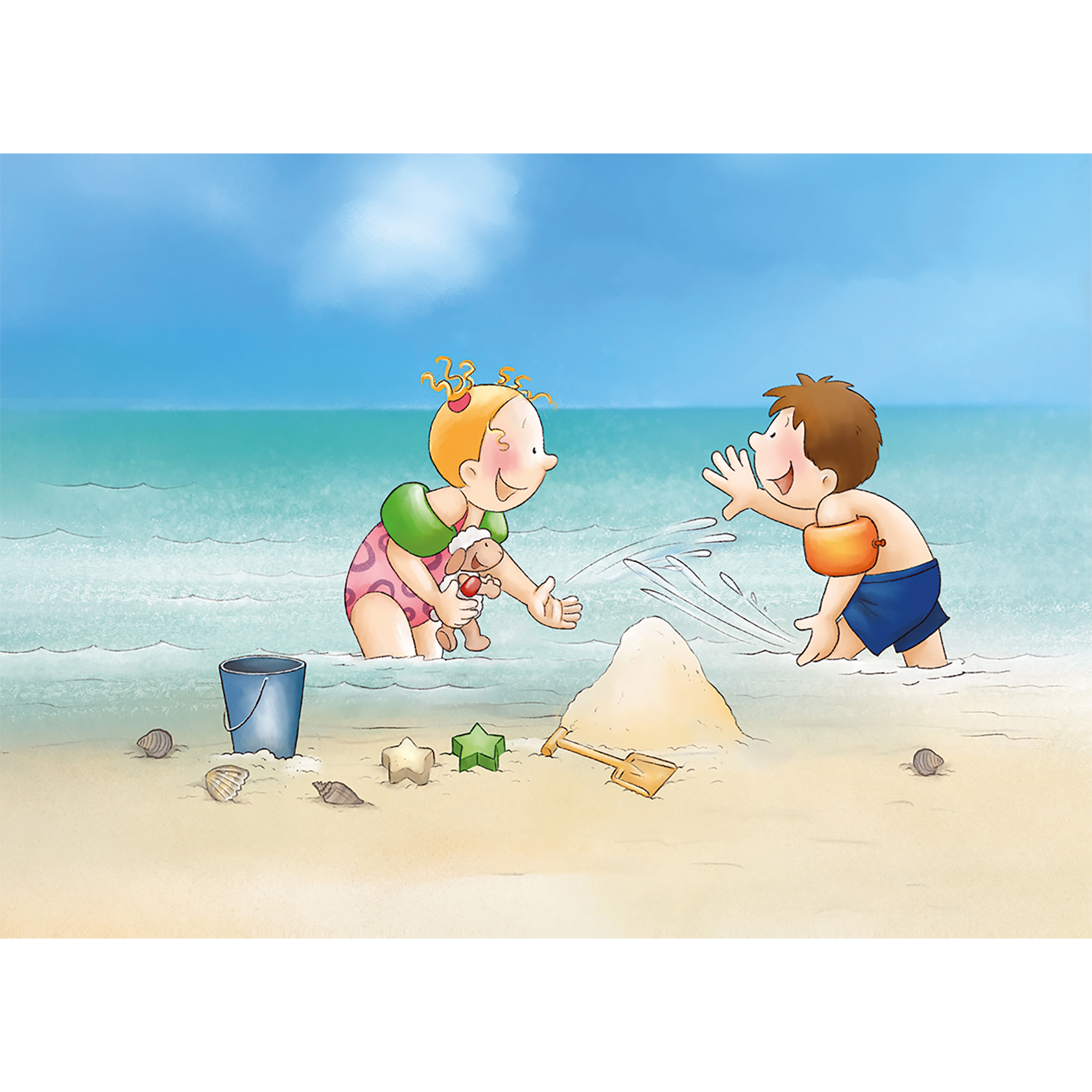 Wasserspaß mit Emma und Paul. Kamishibai Bildkartenset