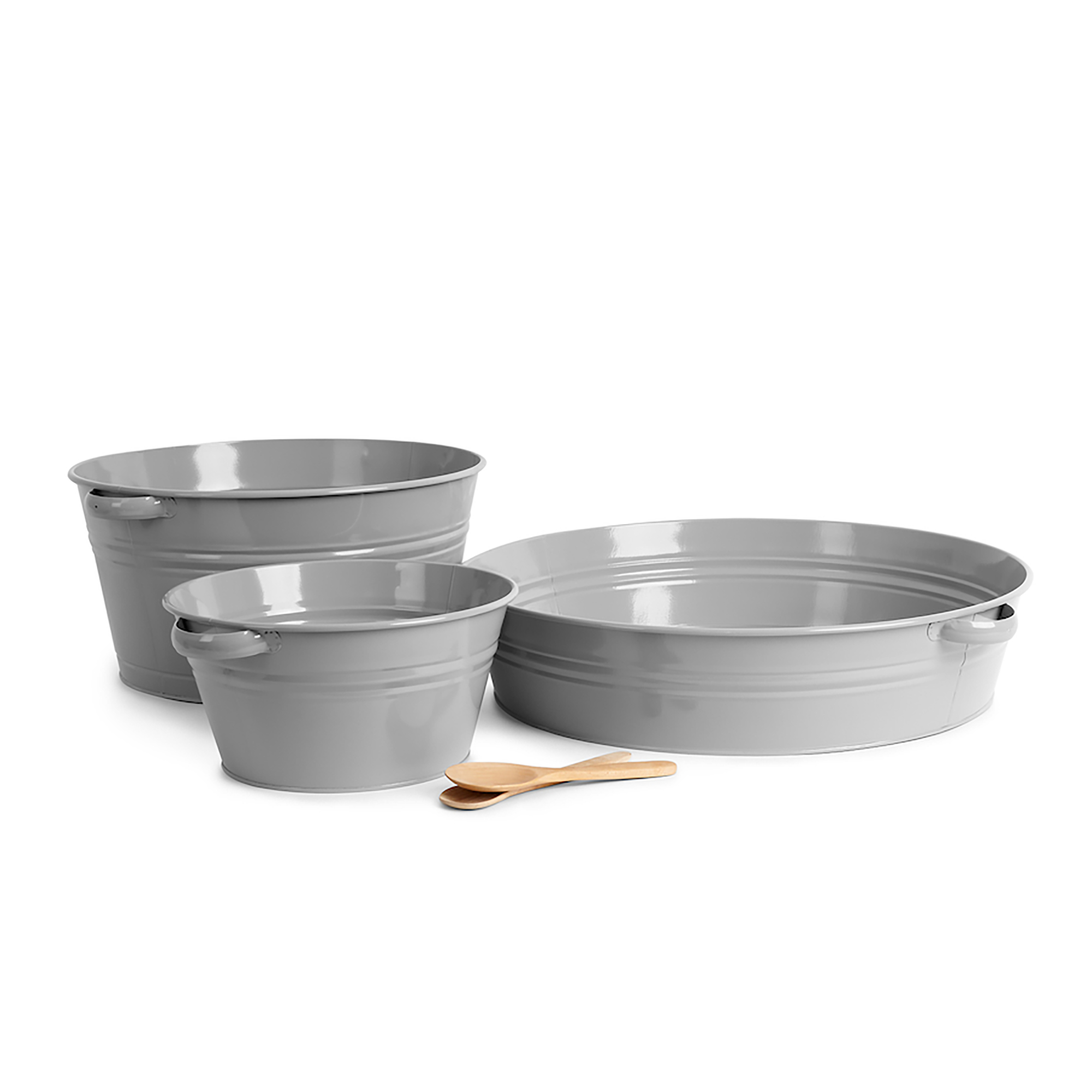 Große Metallwannen 3er-Set