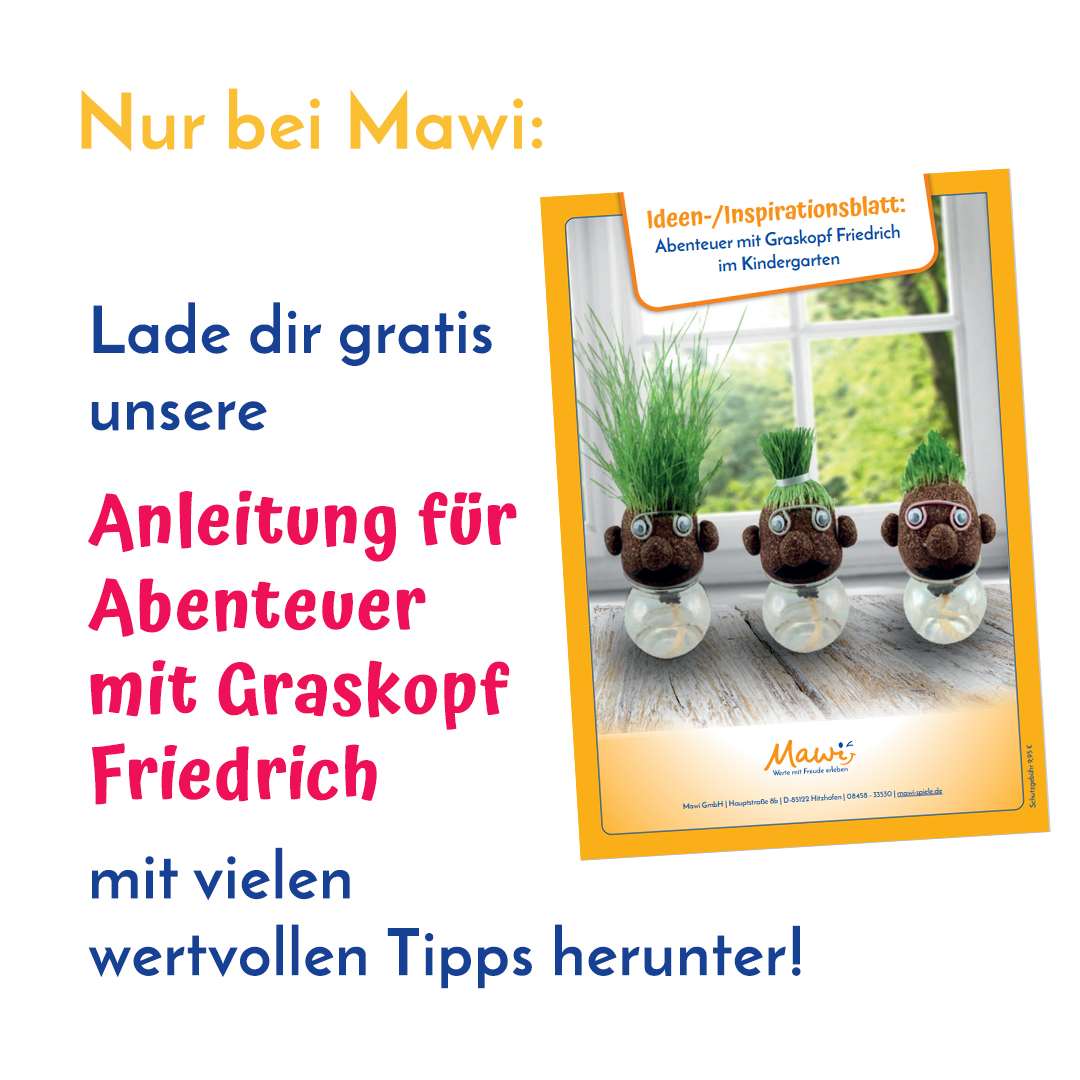 Graskopf mit Brille 8er Set