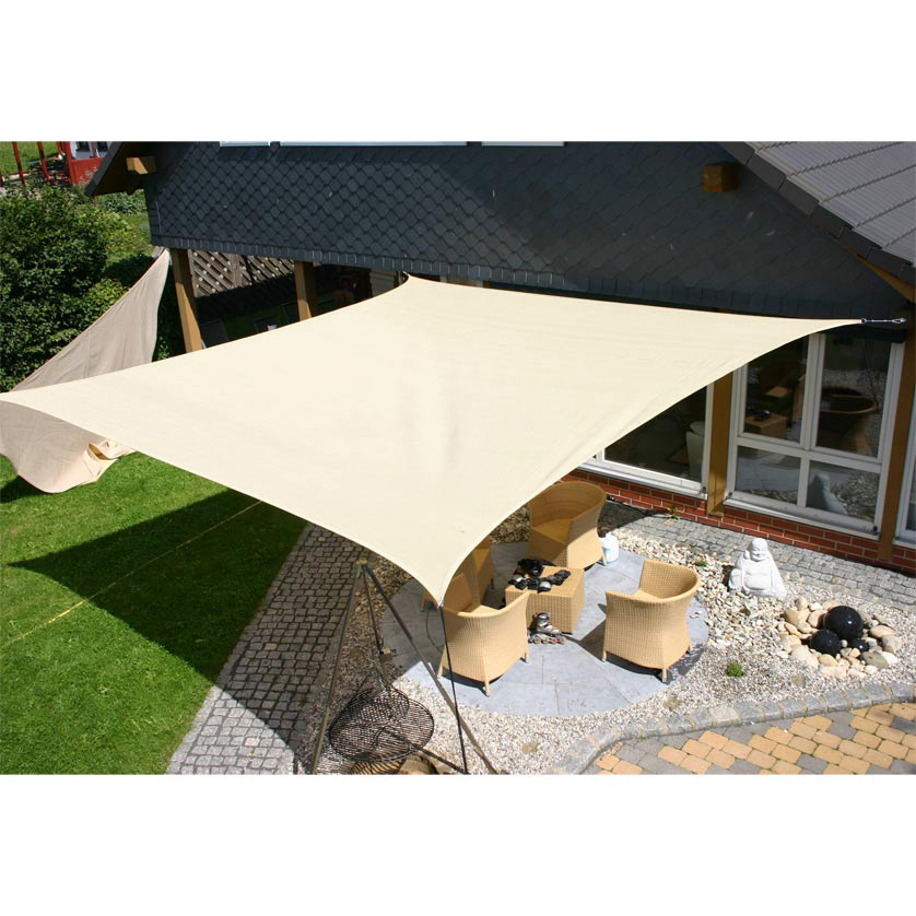 Sonnensegel cremeweiß Quadrat 5 x 5 m