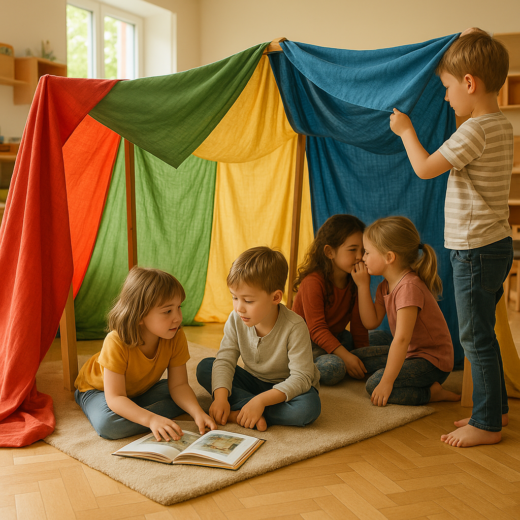 Spieltuch aus Baumwolle Blau