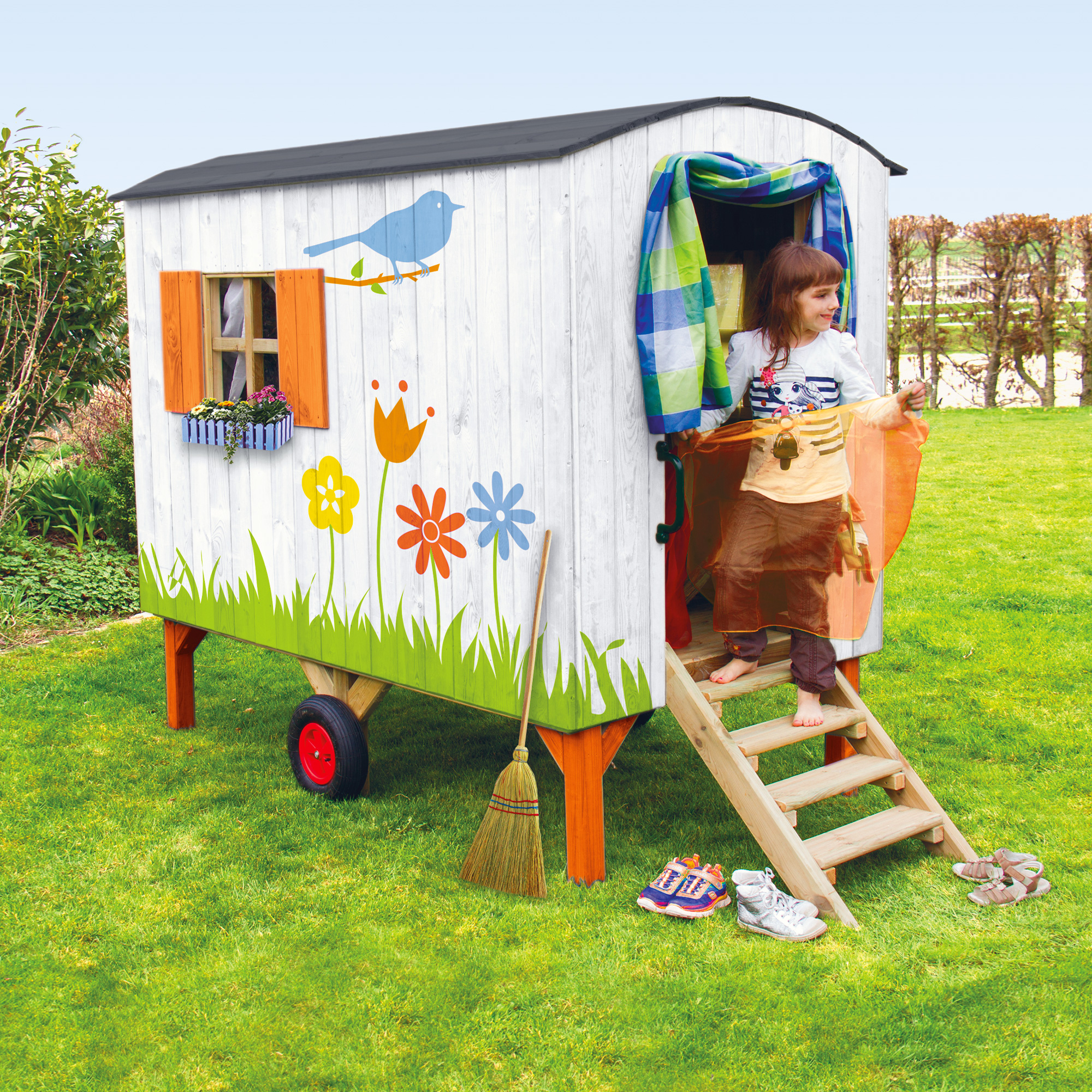 Kinderspielhaus Bauwagen