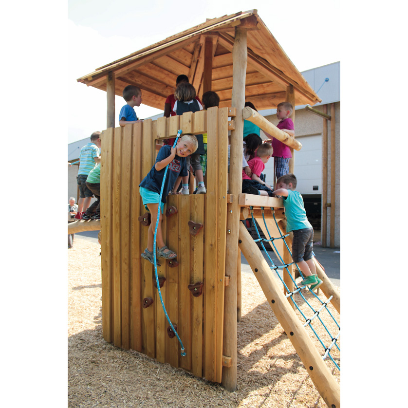 Robinie Zauberturm mit Dach und Rutsche