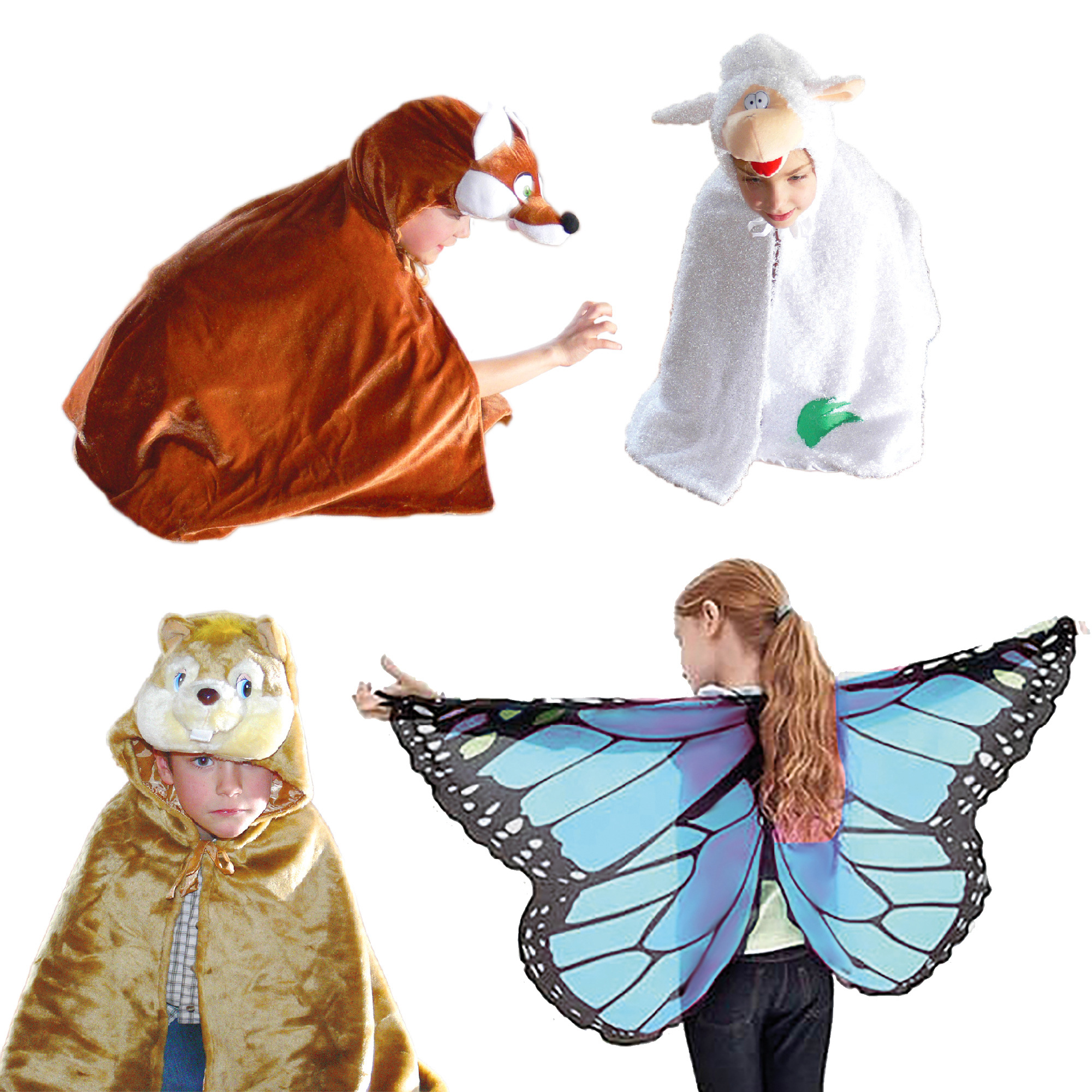 Schlüpfkostüme Lieblingstiere 16-teilig