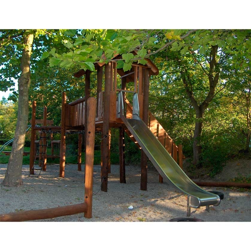 Edelstahlrutsche mit Ohren für Podest und Hang Breite 50 cm, PH 225 - 250 cm geprüft und zertifiziert für den öffentlichen Bereich